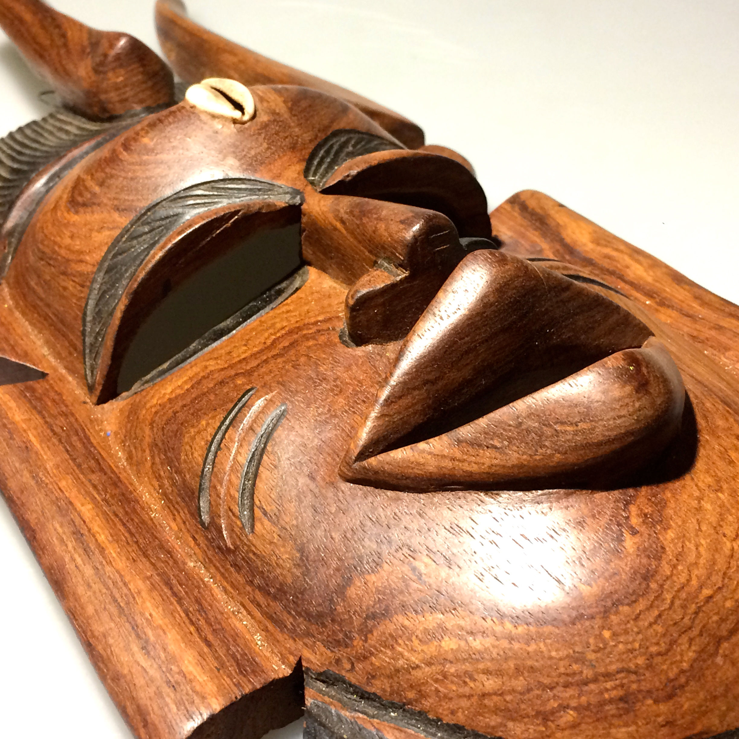 Maschera arredo etnico in legno Teak h 45cm