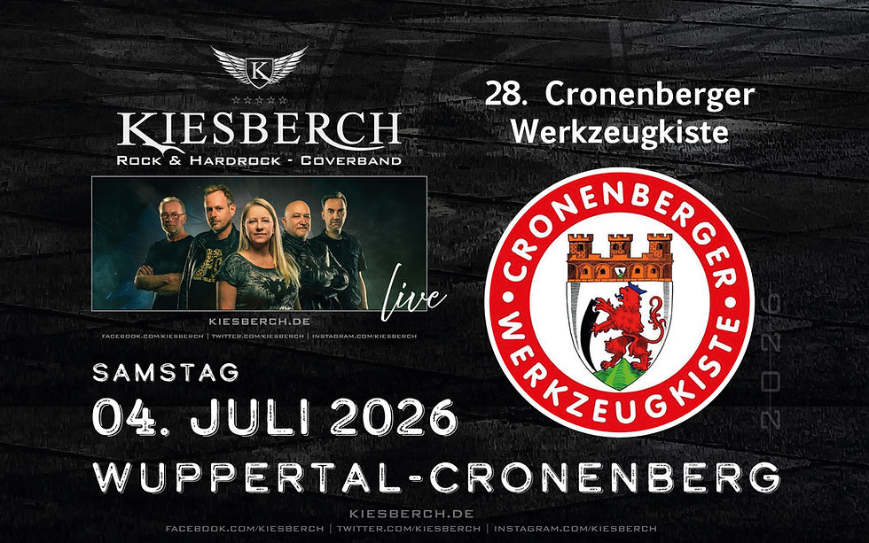KIESBERCH live - 28. Cronenberger Werkzeugkiste | Samstag, 04.07.2026