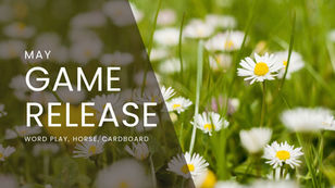 May Game Release with flowers in the background