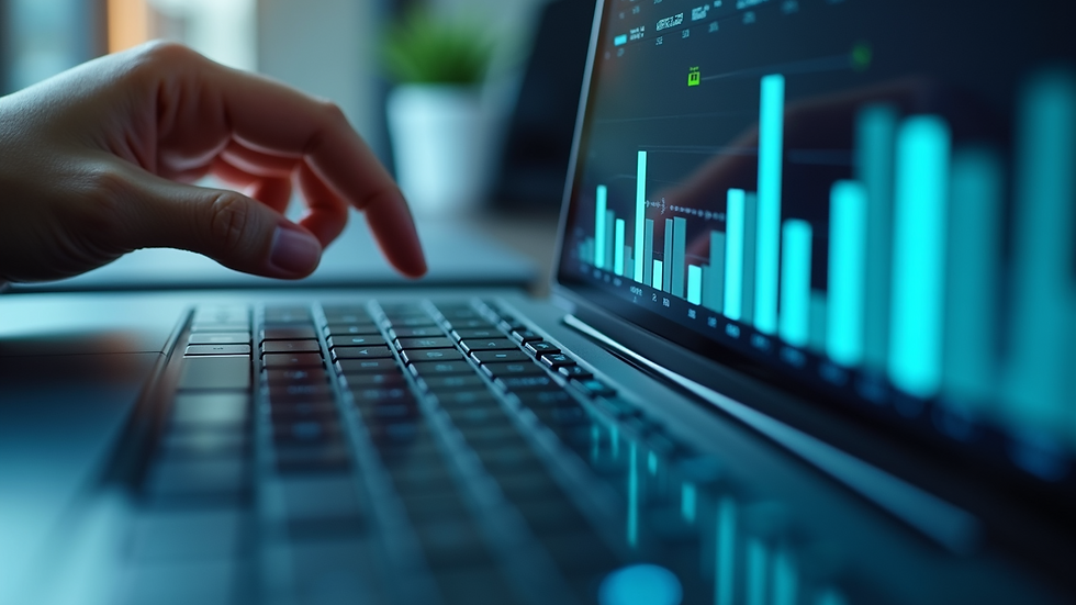 Close-up view of project metrics on a digital screen