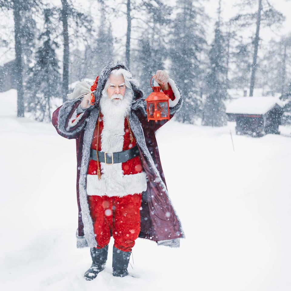 Santa in the snow