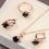 Thumbnail: 18k Water Drop Pendent Necklace With Rings Erings Jewelry Sets