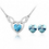 Thumbnail: 925 Angel Heart Real Silver Necklace Ering Sets
