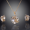 Thumbnail: 18k Heart Shaped Crystal Necklace & Ering Sets