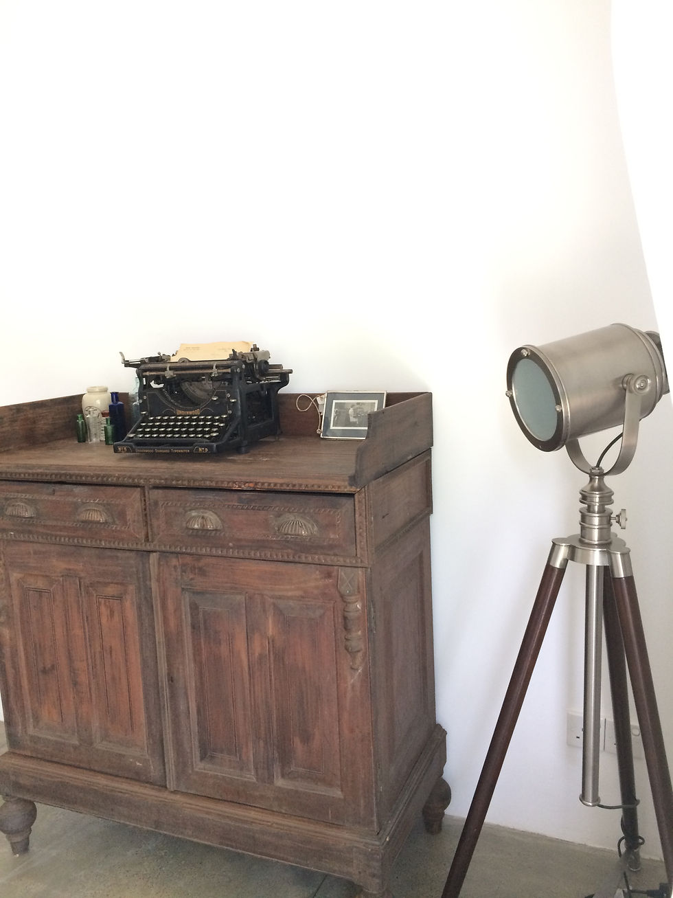 Photographer's tripod floor lamp.