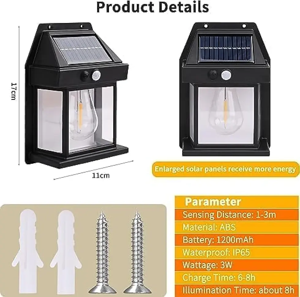 Miniature : ⚡Lampes solaires pour extérieur avec détecteur de mouvement⚡ (SOLAR WALL LAMP)
