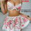 Miniature : Vêtements de nuit sexy en fleurs lingerie ensemble