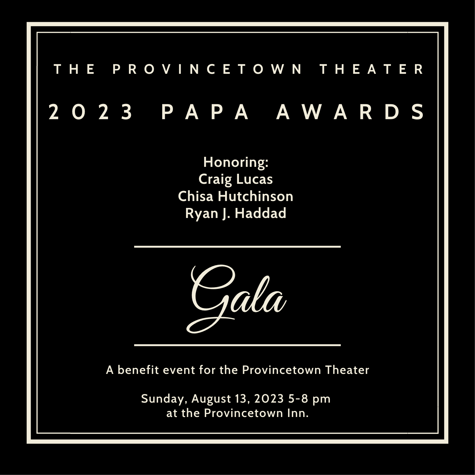 2023 PAPA Awards Ticket