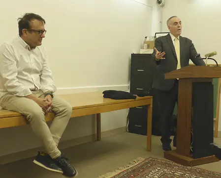 Russ Lopez at a book talk