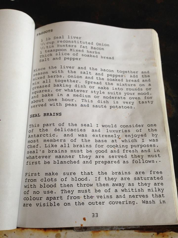 Recipe for seal brains