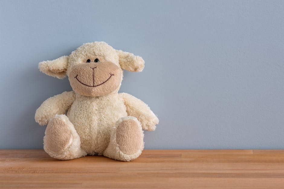 happy stuffed sheep