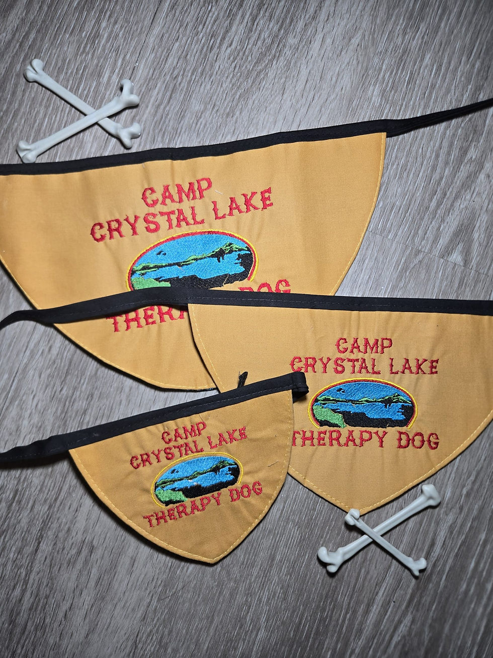 Thumbnail: Camp Crystall Lake Therapy Dog Horror Dog Bandana