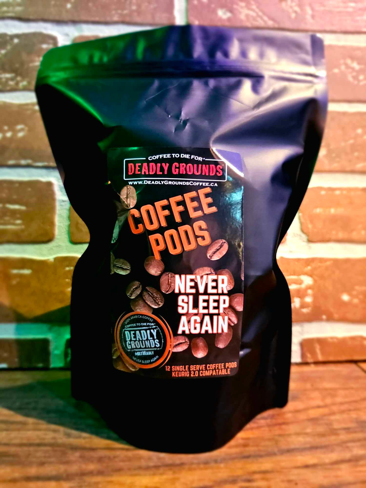 Never Sleep Again - Extra Caffeinated Medium Roast 12 Pack Coffee Pods Keurig