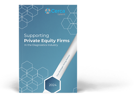 image of a book cover of a guide on supporting private equity firms as a diagnostics recruiter