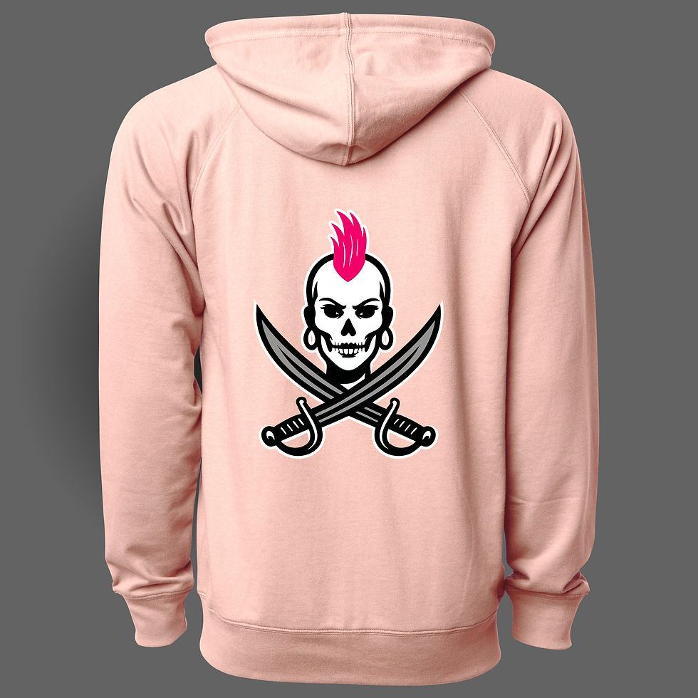 Thumbnail: FEMALE PIRATE 1 LIGHTWEIGHT TERRY ZIP HOODIE
