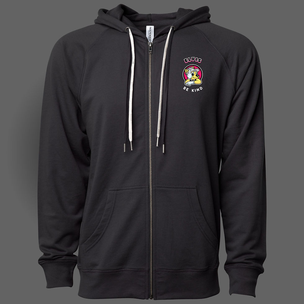 Thumbnail: ELVIS BE KIND FINGER LIGHTWEIGHT TERRY ZIP HOODIE