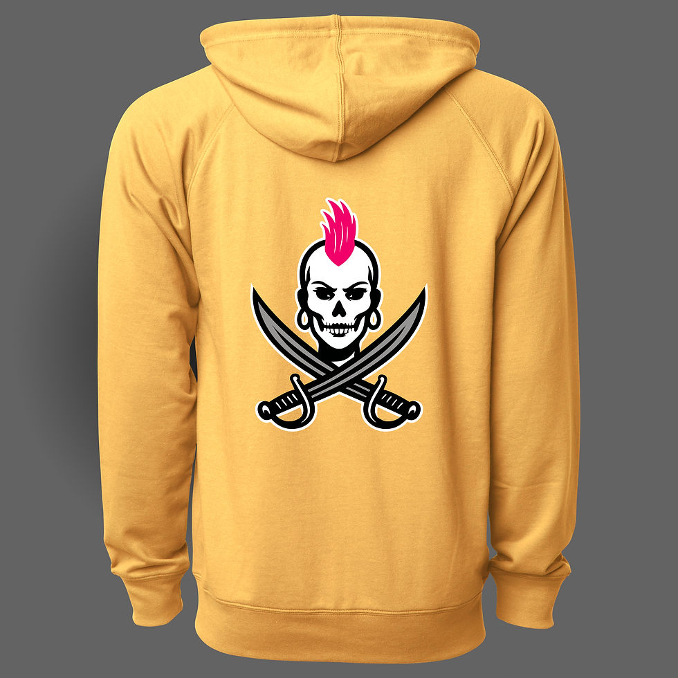 Thumbnail: FEMALE PIRATE 1 LIGHTWEIGHT TERRY ZIP HOODIE
