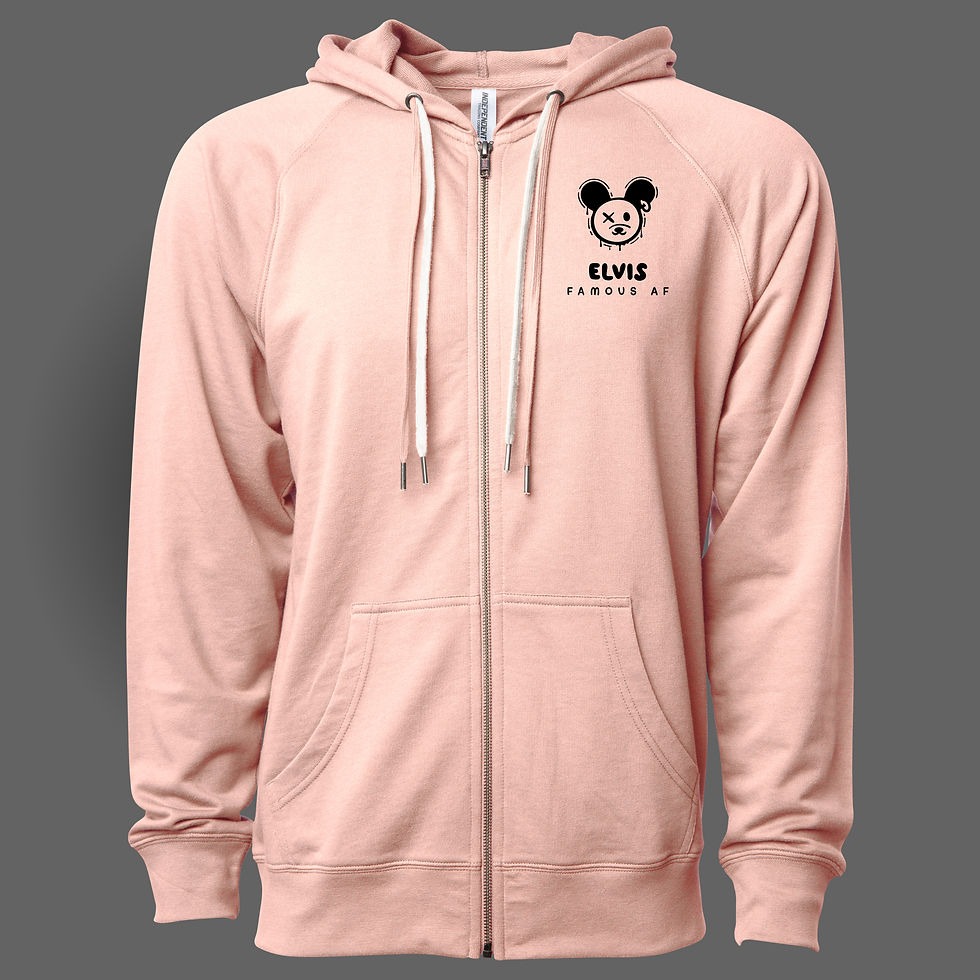 Thumbnail: ELVIS FAMOUS AF PUNK BEAR LIGHTWEIGHT TERRY ZIP HOODIE