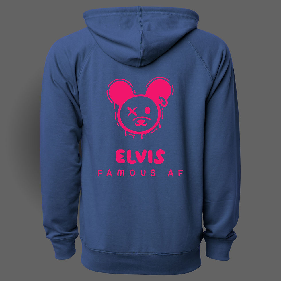 Thumbnail: ELVIS FAMOUS AF PUNK BEAR LIGHTWEIGHT TERRY ZIP HOODIE