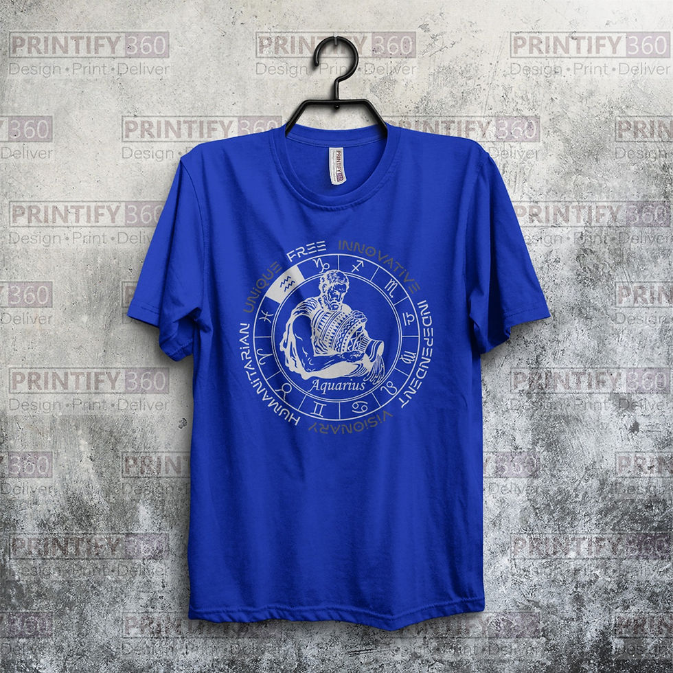 Küçük resim: Aquarius Zodiac ( Kova Burcu ) T-shirt ZTB_650300