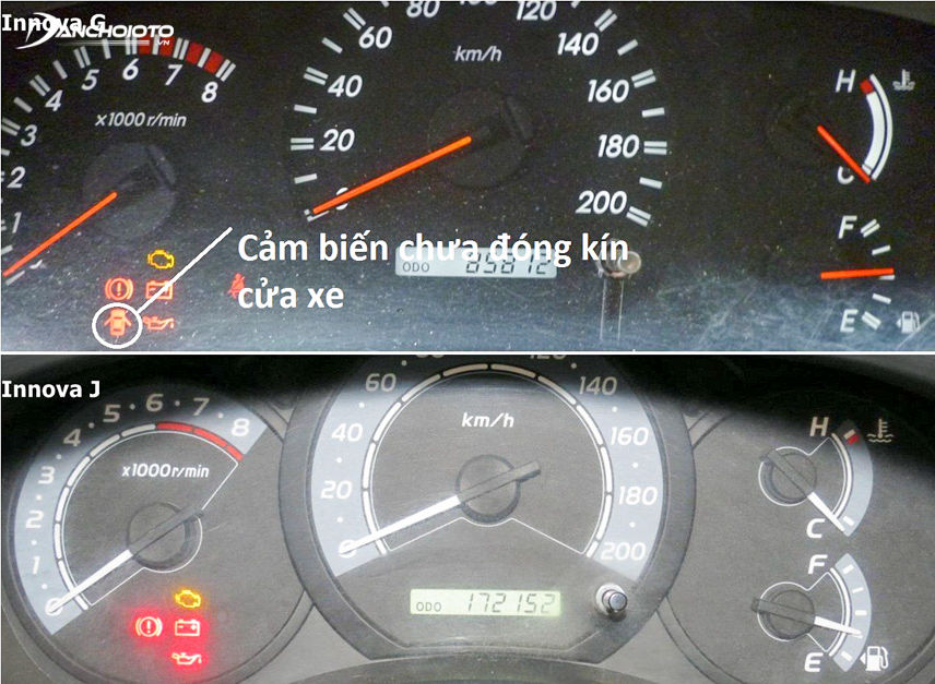 Màn hình điều khiển xe Innova J và Innova G