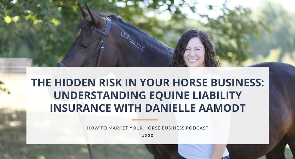 mustang with woman equine liability insurance podcast image