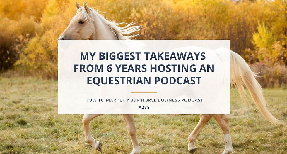 Palomino trotting in fall colors equestrian business podcast image