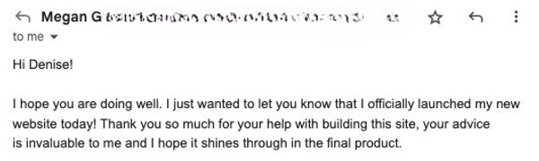 Marketing coaching customer testimonial