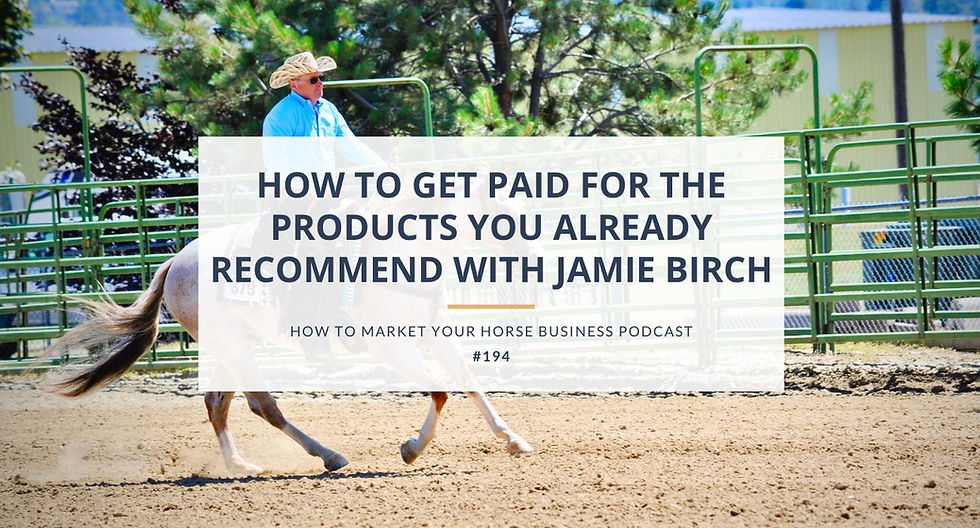 roan horse with cowboy affiliate marketing jamie birch episode