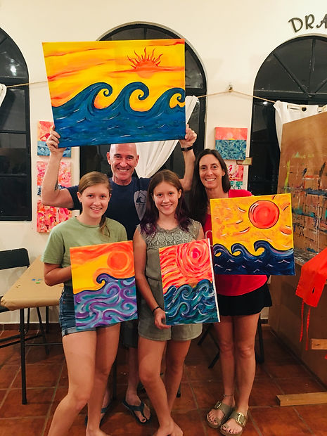 Family Paint Night Enjoying Being Creative and Making Art Together with the Family First Art Program at Sage Brush Art Studio With Tanya Belz Rauzi