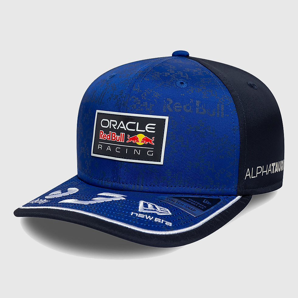 Gorra Red Bull F1 Max Verstappen 2026 azul marino logos AlphaTauri y Oracle New Era