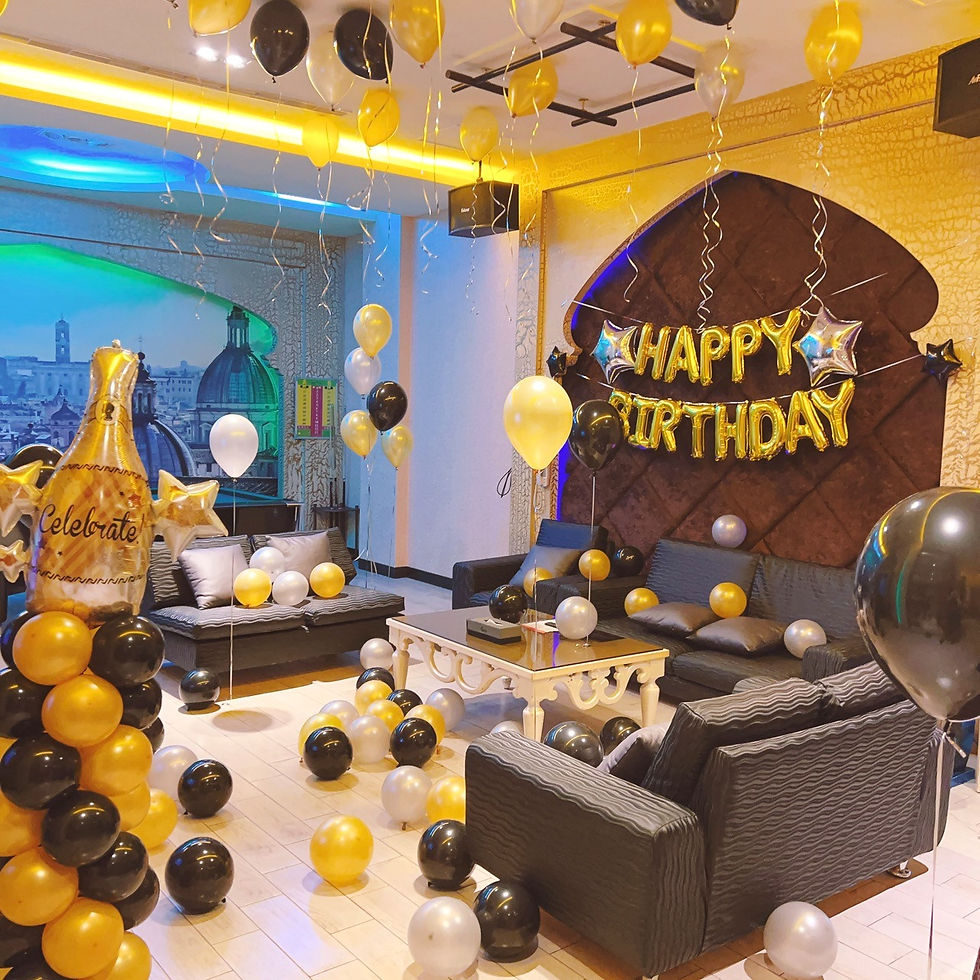 縮圖：造型球柱｜中包廂生日包套