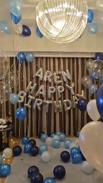 Thumbnail: Glowing birthday balloon decorations | Motel decorations