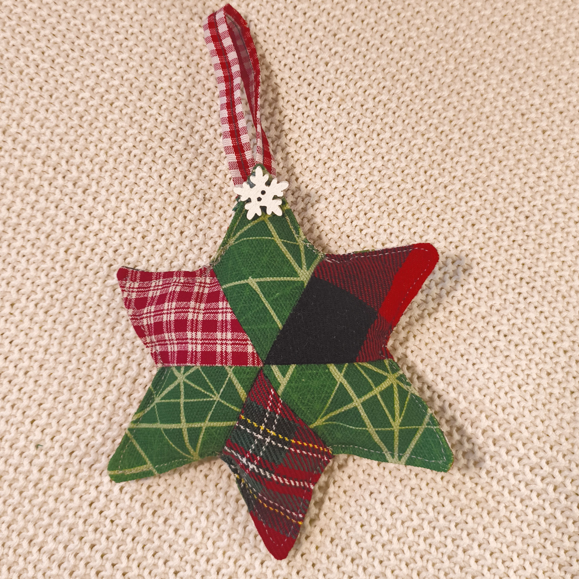 Cotton handmade patchwork star ornament