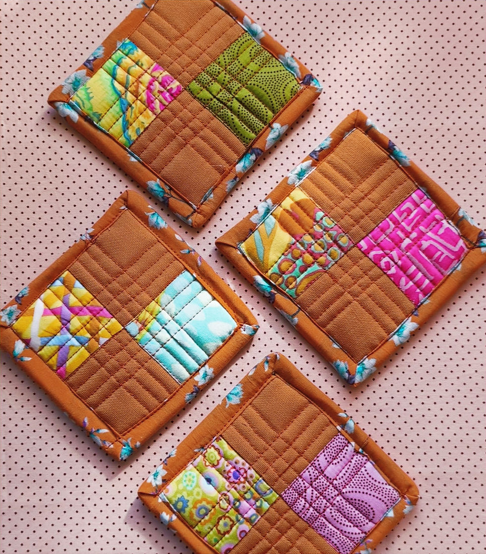 Thumbnail: Quilted patchwork coasters