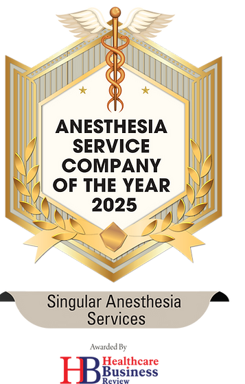 Winner of the best anesthesia services