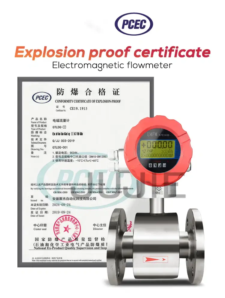 Thumbnail: Digital Electromagnetic Flow Meter – DN15 to DN300, LCD Display, 4–20 mA / RS485