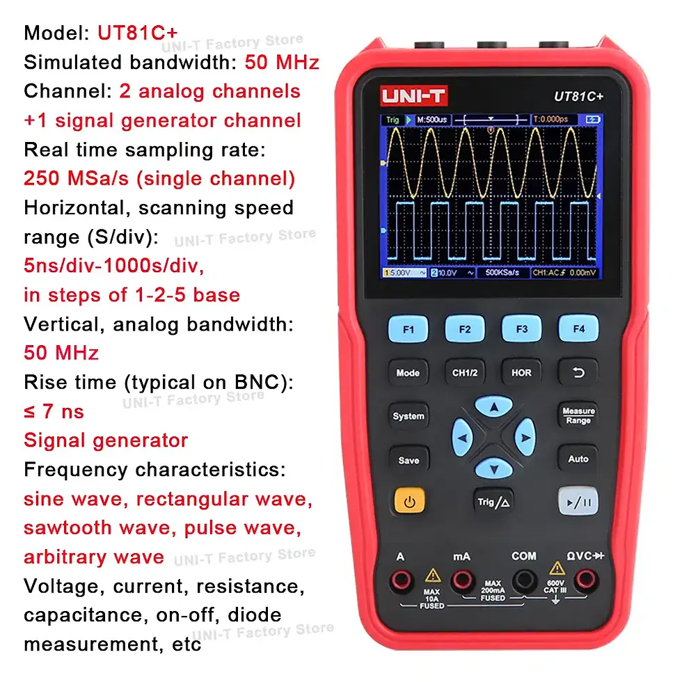 Thumbnail: Handheld Digital Oscilloscope Multimeter with Signal Generator (Up to 100 MHz)
