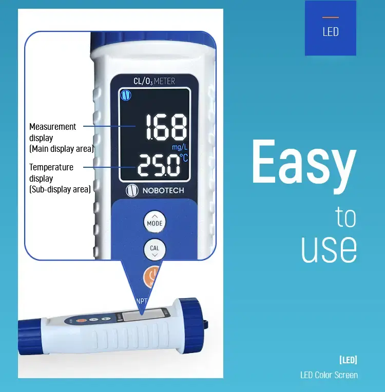 Thumbnail: 2 in 1 Pen Type Dissolved Ozone Meter 0-20mg/L Portable Residual Chlorine Detect