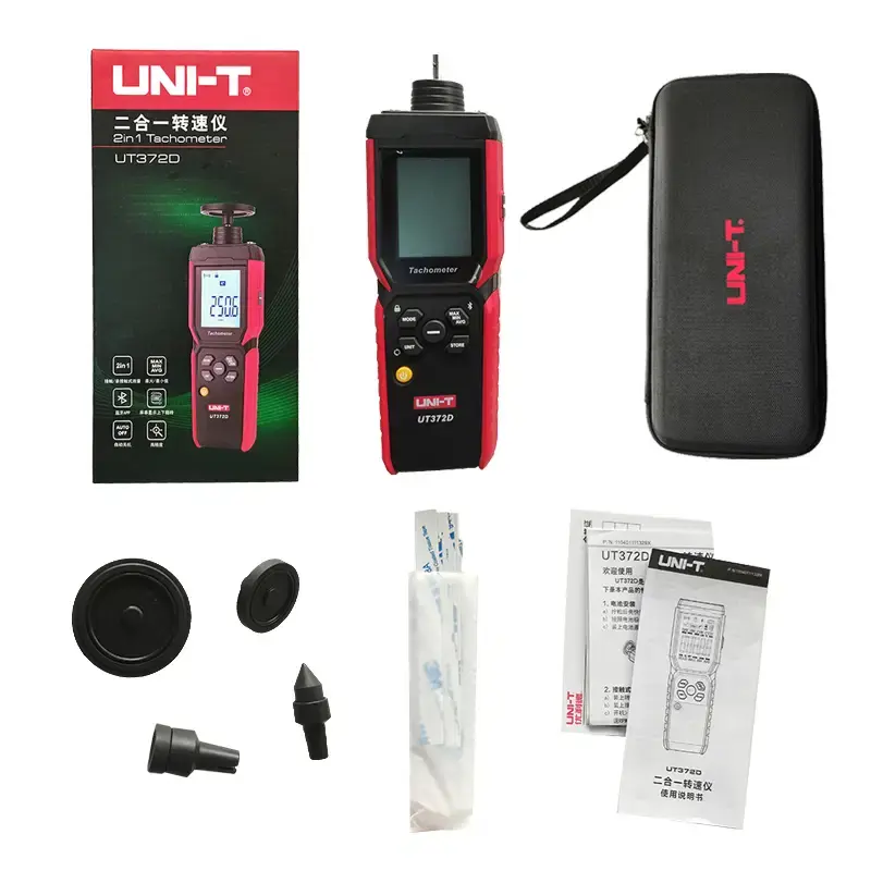 Thumbnail: 2-in-1 Digital Tachometer with Contact and Non-Contact RPM Measurement & Ble