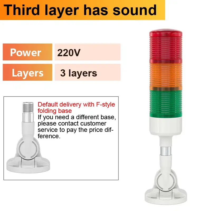 Thumbnail: Industrial Stack Light LED Tower Signal Light 1–5 Layer with Buzzer 24V