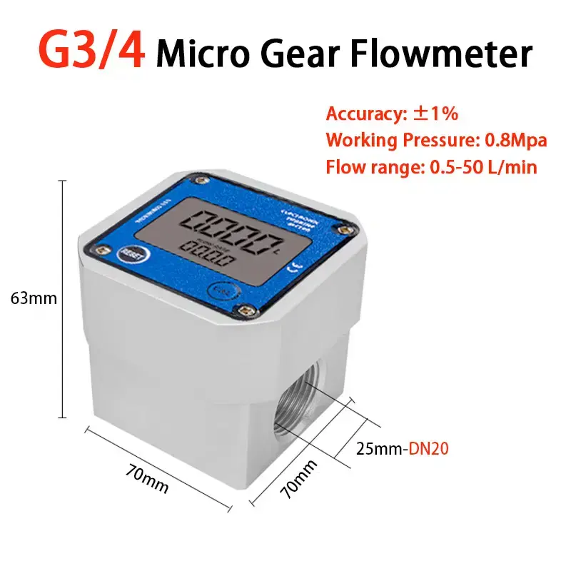 Thumbnail: Micro Turbine Flow Meter with RS485 Modbus for Water, Oil and Liquid Measurement