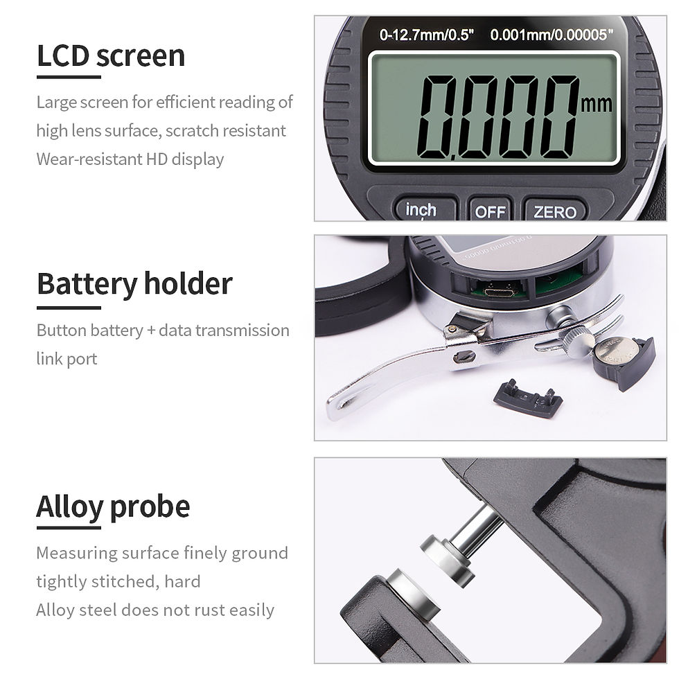 Thumbnail: Electronic Thickness Gauge – Digital Micrometer 0–12.7 mm (0.001 / 0.01 mm Resolution)
