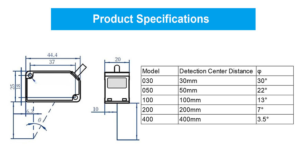 Thumbnail: Adjustable CMOS Laser Distance Sensor – 25–600 mm, IP67, High-Speed Response