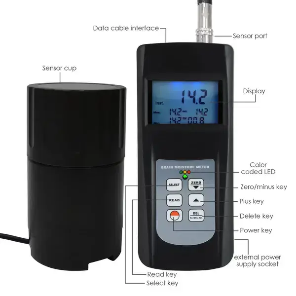 Thumbnail: Grain Moisture & Temperature Meter with LED & Digital Display – High Accuracy