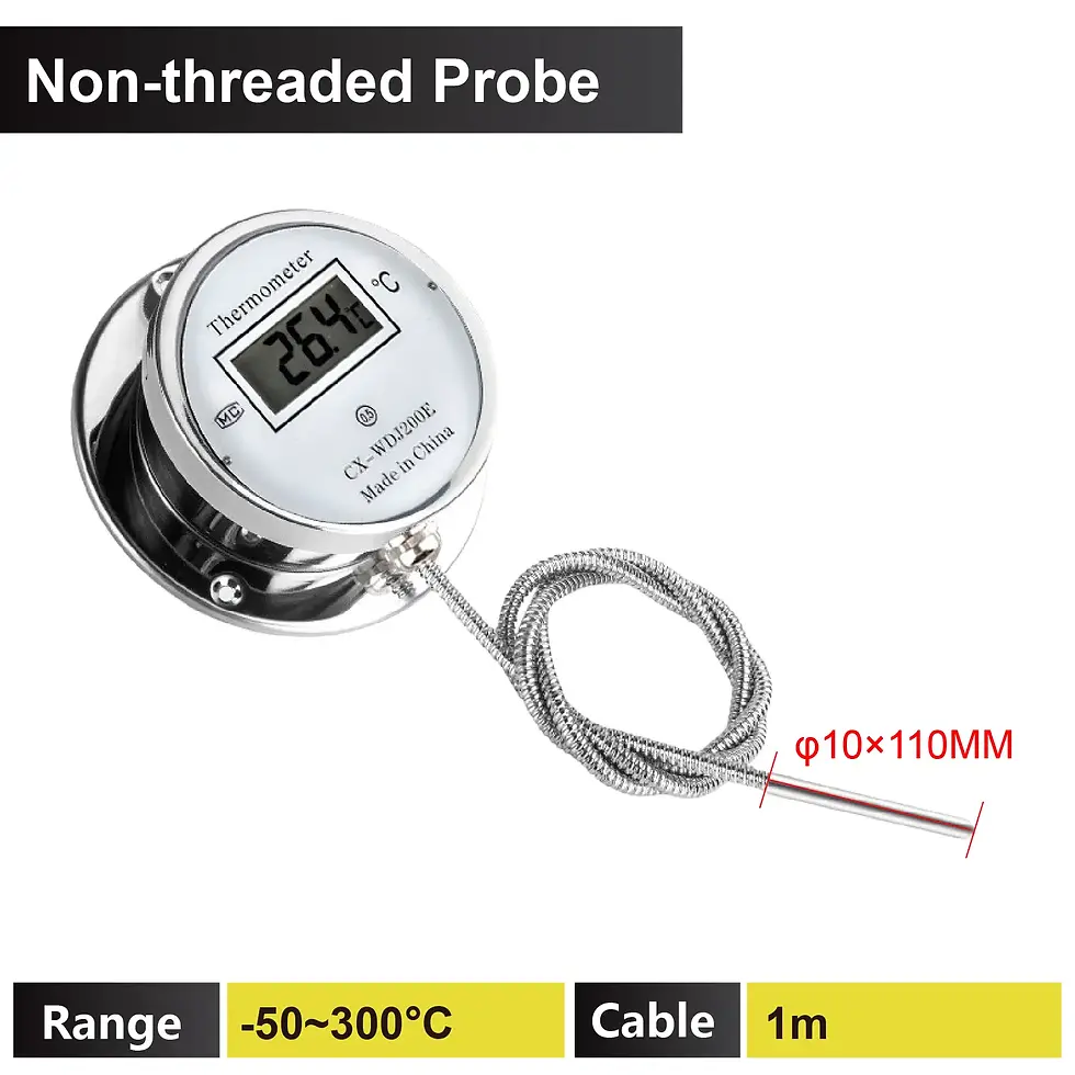 Thumbnail: Digital Temperature Meter with Remote Probe (Waterproof, Stainless Steel Sensor)