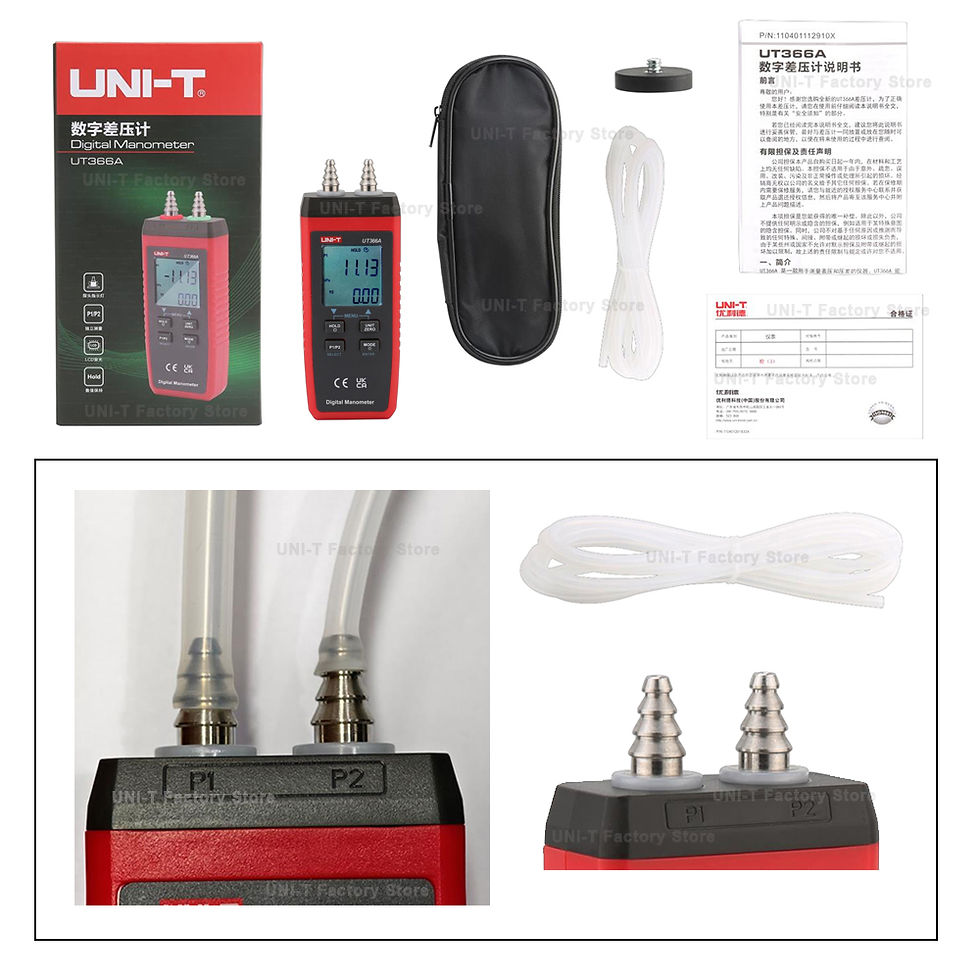 Digital Differential Pressure Gauge & Manometer with Air Velocity Measurement