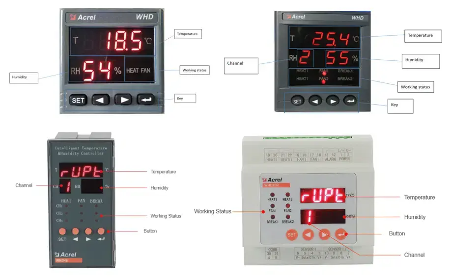 Thumbnail: Panel-Mount Digital Temperature & Humidity Controller with Relay Output