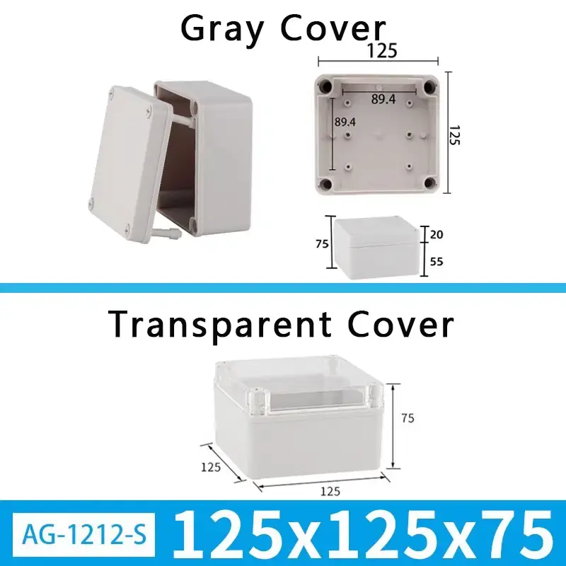 Thumbnail: IP67 Outdoor Waterproof Junction Box – ABS Enclosure with Grey or Transparent