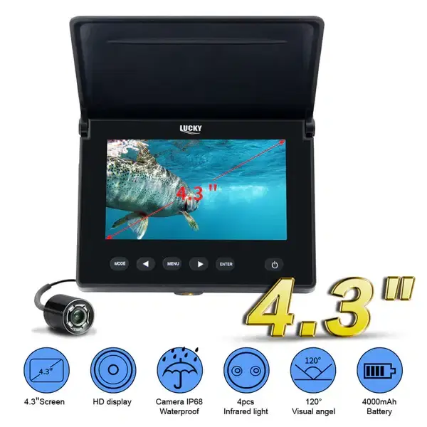 Thumbnail: HD Underwater Fishing Camera with 20m Cable, Sun-Visor Display & IR LEDs